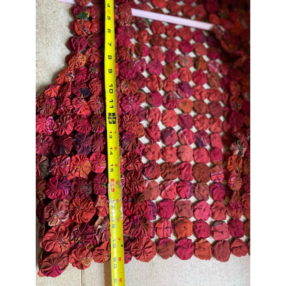 Handmade in Thailand Silk Vest Yo-Yo Artisan Boho Thai Festival Indie Boutique M - Picture 6 of 9